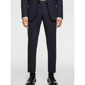 Zara Mens Suit Dress Pants EU 44 US 34 Blue Slim Fit Tapered Leg 1564/301 NWOT